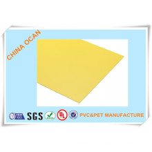 Amarillo rígido de alta calidad de la hoja del PVC para la impresión de la etiqueta de precio